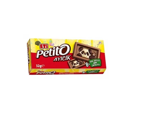 Eti Petito Ayıcık Mini Sütlü Çikolata 32 g 16'lı
